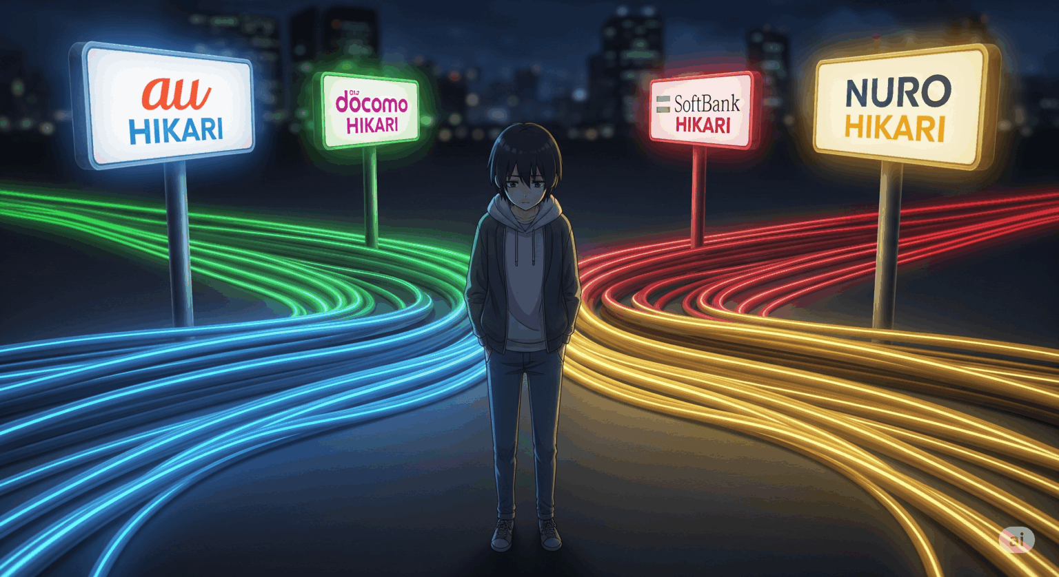 auひかりをドコモ光・ソフトバンク光・NURO光と徹底比較！あなたに最適な光回線はどれ？【2025年版】